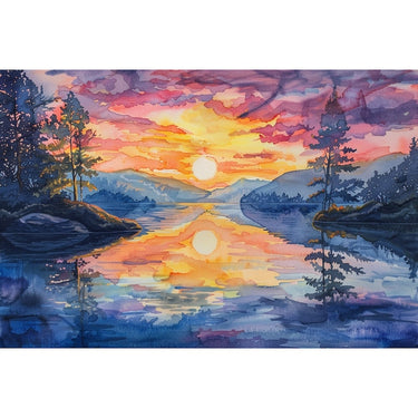 Sunset Watercolour Canvas